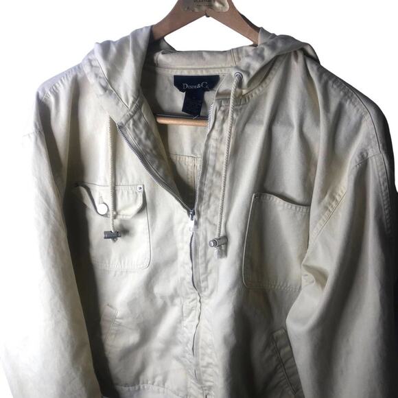 DENIM & Co Jacket Womens Size 2XL Hood Utility Windbreaker Soft Yellow - Picture 3 of 10